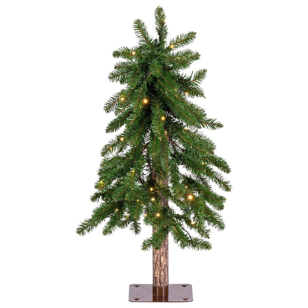 The Gerson Company 3&#39; Alpine Pre-Lit Artificial Christmas Tree in Green, , large