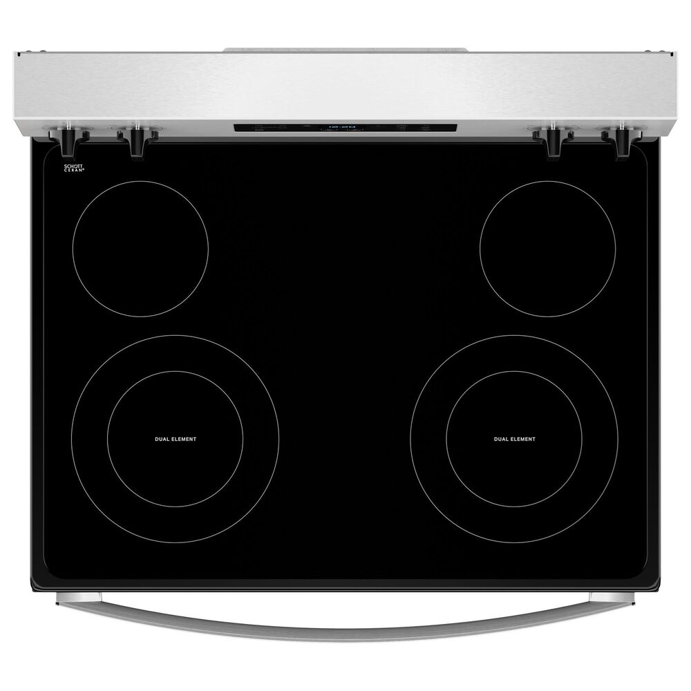 WHIRLPOOL 4-Piece Kitchen Package with 18.25 Cu. Ft. Top-Freezer Refrigerator and 5.3 Cu. Ft. Electric Range in Stainless Steel, , large