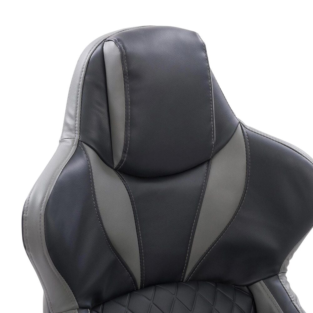CorLiving Reaper Gaming Chair in Black and Grey, , large