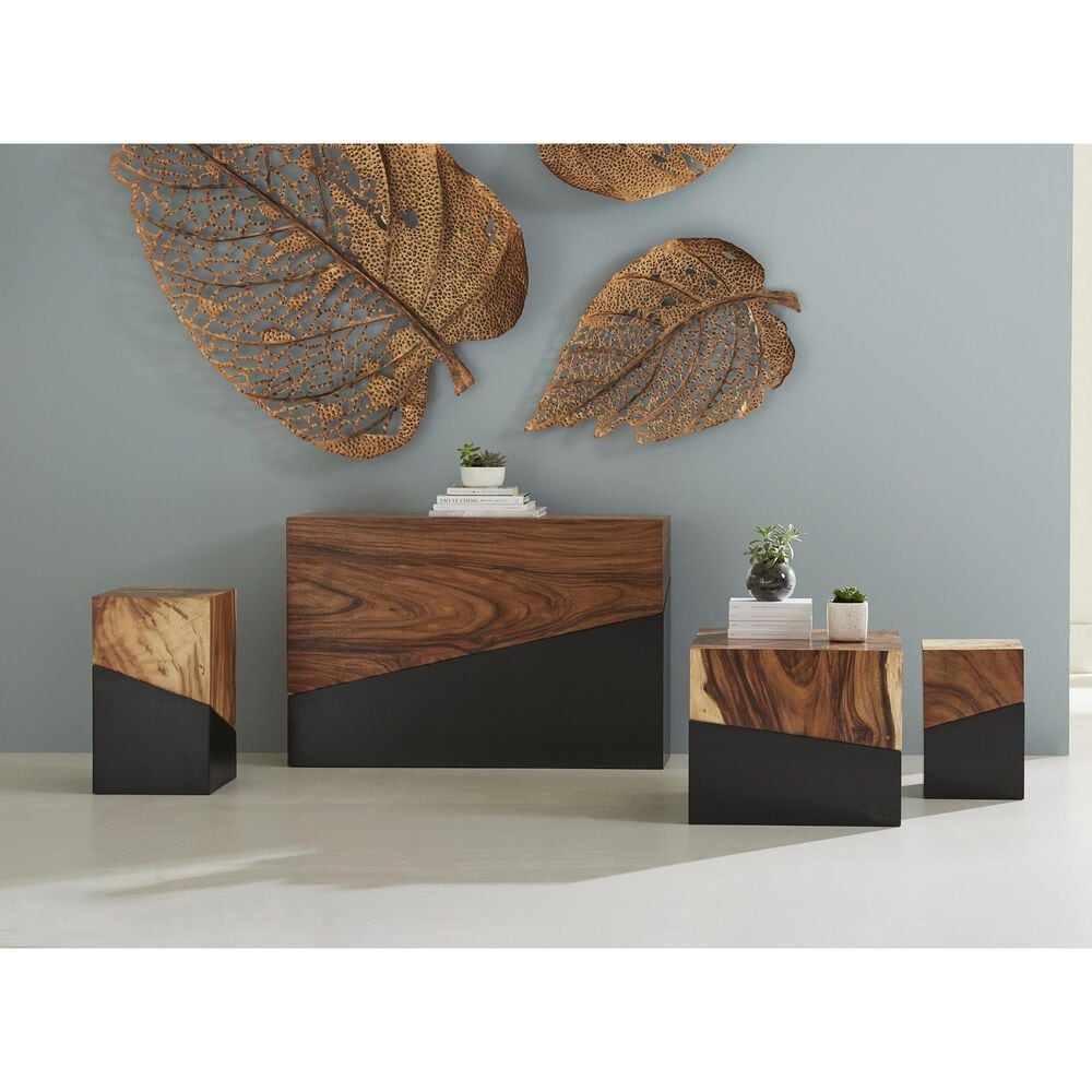 TimberHaus Geometry Coffee Table in Natural and Black, , large