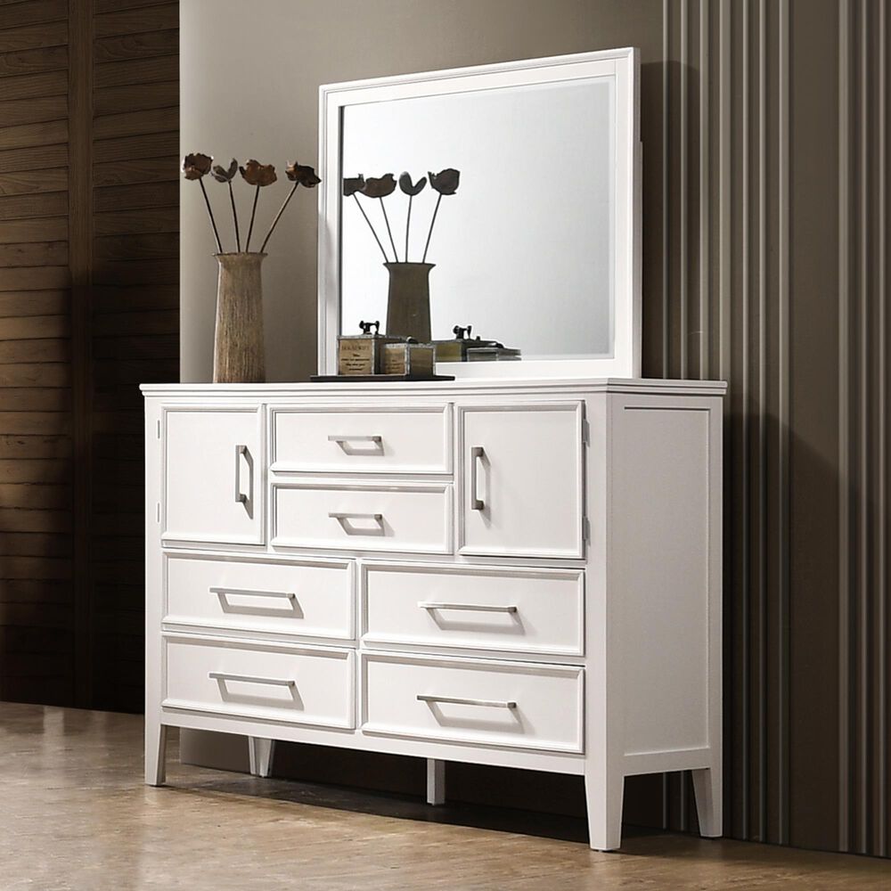 New Heritage Design Andover Dresser Mirror in White, , large