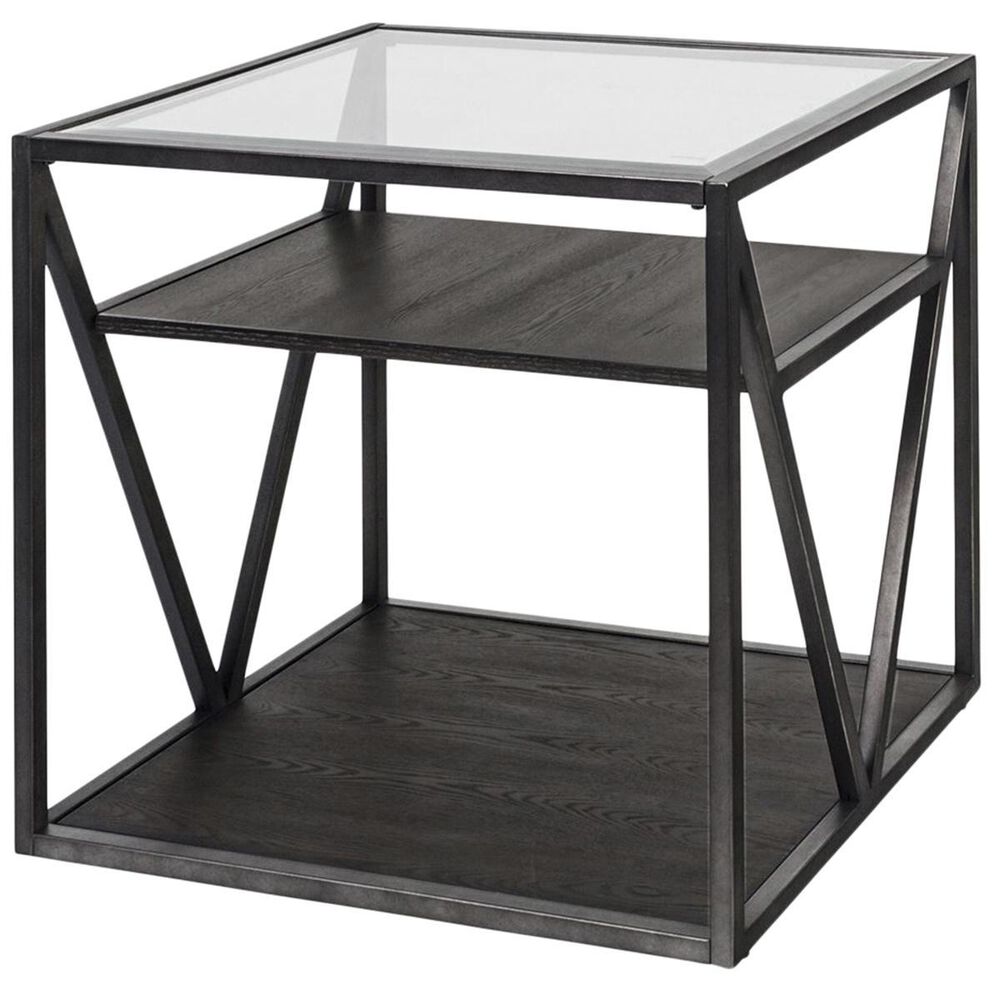 Belle Furnishings Arista End Table in Cobblestone Brown and Gray Dusty, , large
