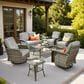 HOMLUX 7-Piece Patio Conversation Set in Dark Gray, , large