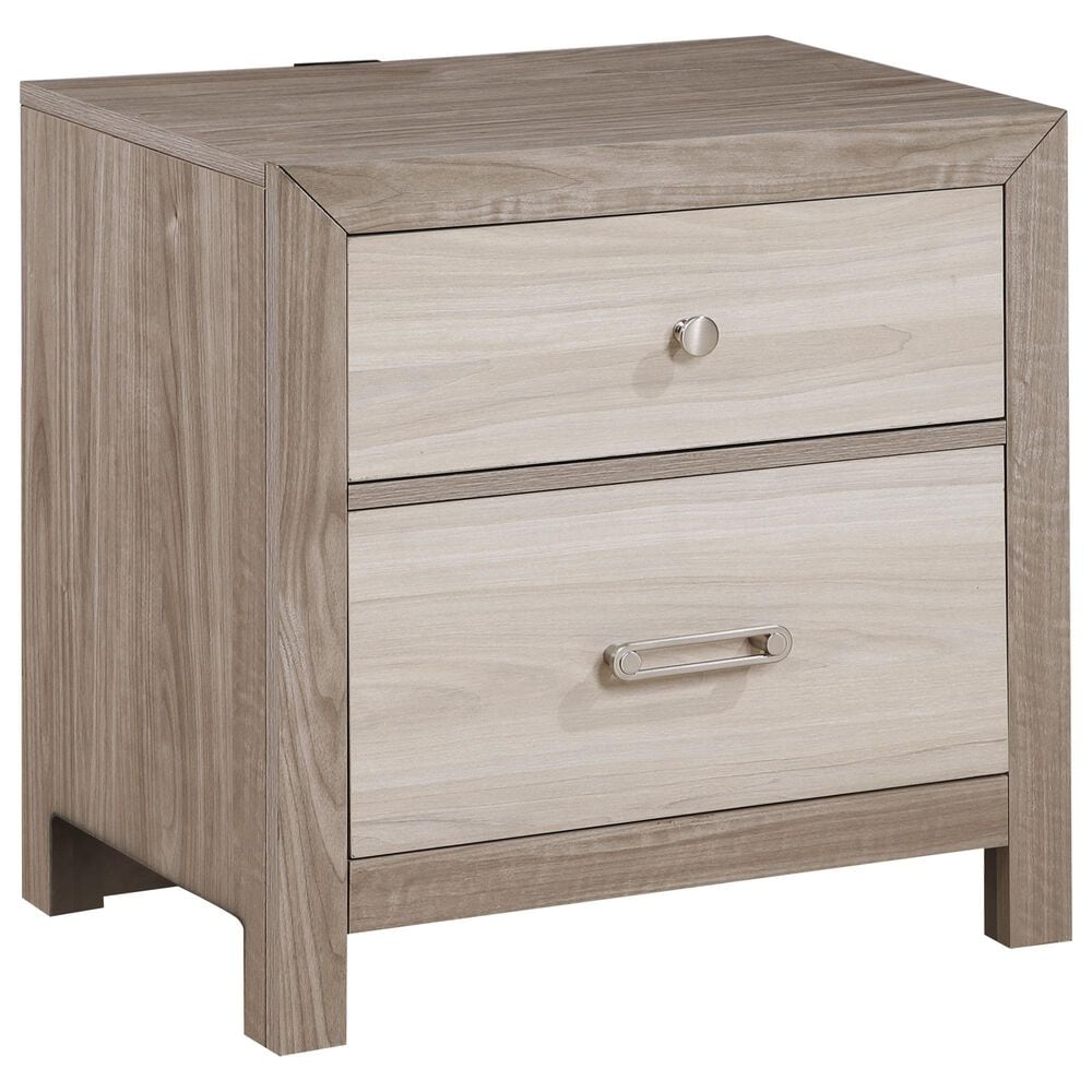 Boulder &amp; Pine Asher King Upholstered Bed with Dresser and Nightstand in Gray, , large
