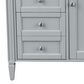 James Martin Vanities Brittany 48" Single Bathroom Vanity in Urban Gray with 3 cm Charcoal Soapstone Quartz Top and Rectangle Sink, , large