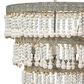 Creative Coop Laurel 3-Tier Wood Bead Chandelier with Antique White Shade, , large