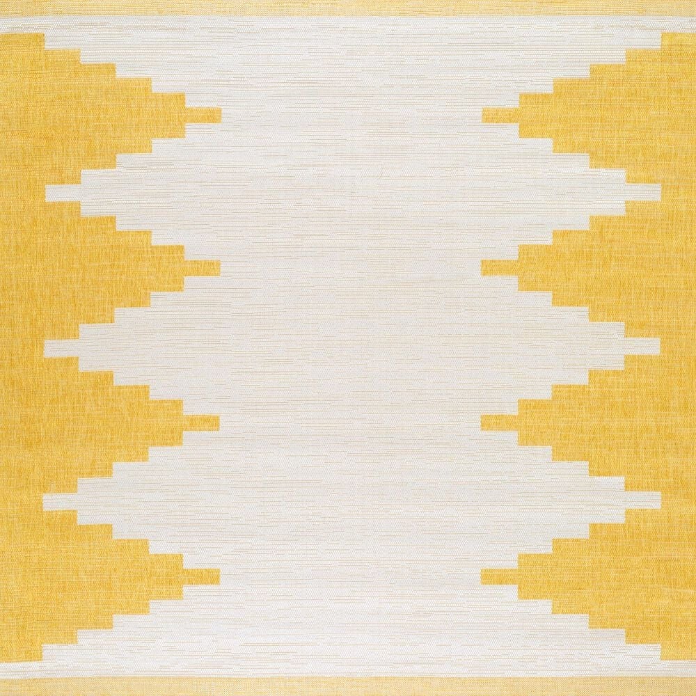 Surya Eagean EAG-2437 Mustard and Ivory 7&#39;10&quot; Square Indoor/Outdoor Area Rug, , large