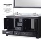 Lexora Home Dukes 60" Double Bathroom Vanity in Espresso with 2 cm White Quartz Top and Rectangular Sinks, , large