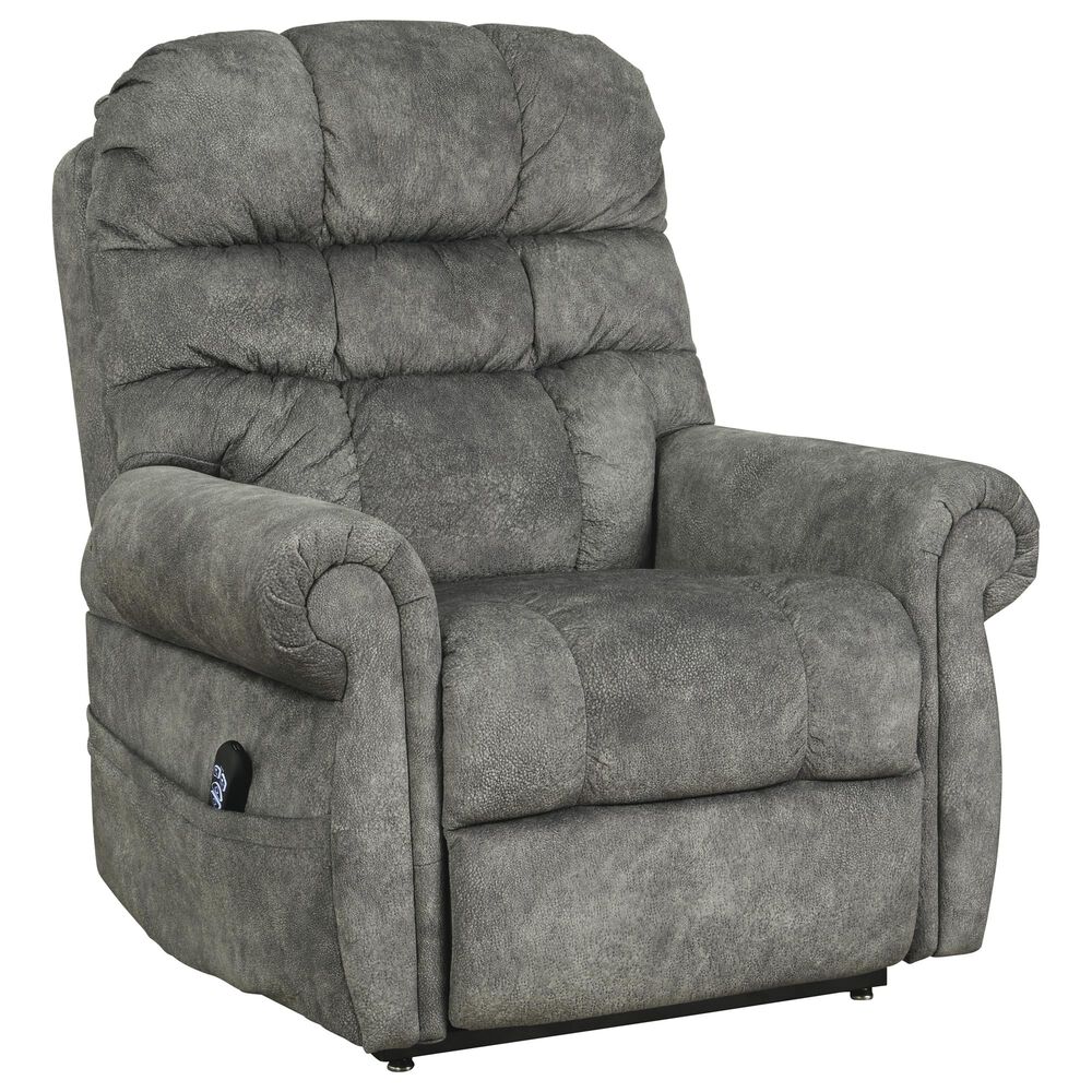 Signature Design by Ashley Mopton Power Lift Recliner in Steel, , large