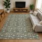 Dalyn Rug Company Soft Essentials Floral Olive 10" x 14" Indoor/Outdoor Area Rug, , large