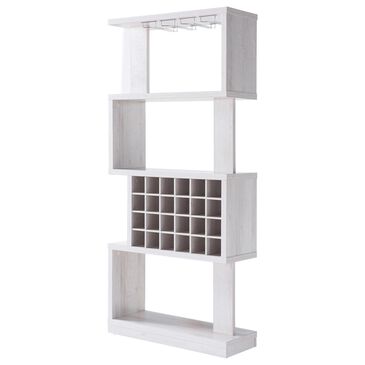 Furniture of America Donaldson Wine Cabinet in White Oak, , large