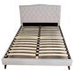 Hearth and Haven Queen Upholstered Bed with Two Nightstands in Walnut, , large