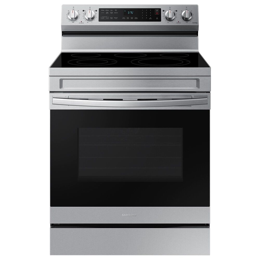 Samsung 4pc Kitchen Package with 31 Cu. Ft. 3-Door French Door Refrigerator, 6.3 Cu. Ft. Freestanding Electric Range with Air Fry and Wi-Fi, 1.7 Cu. Ft. Over-the-Range Microwave, and 24&quot; Built-In Dishwasher with Adjustable Rack in Stainless Steel, , large
