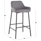 LumiSource Daniella Bar Stool with Black Velvet Upholstery in Black (Set of 2), , large