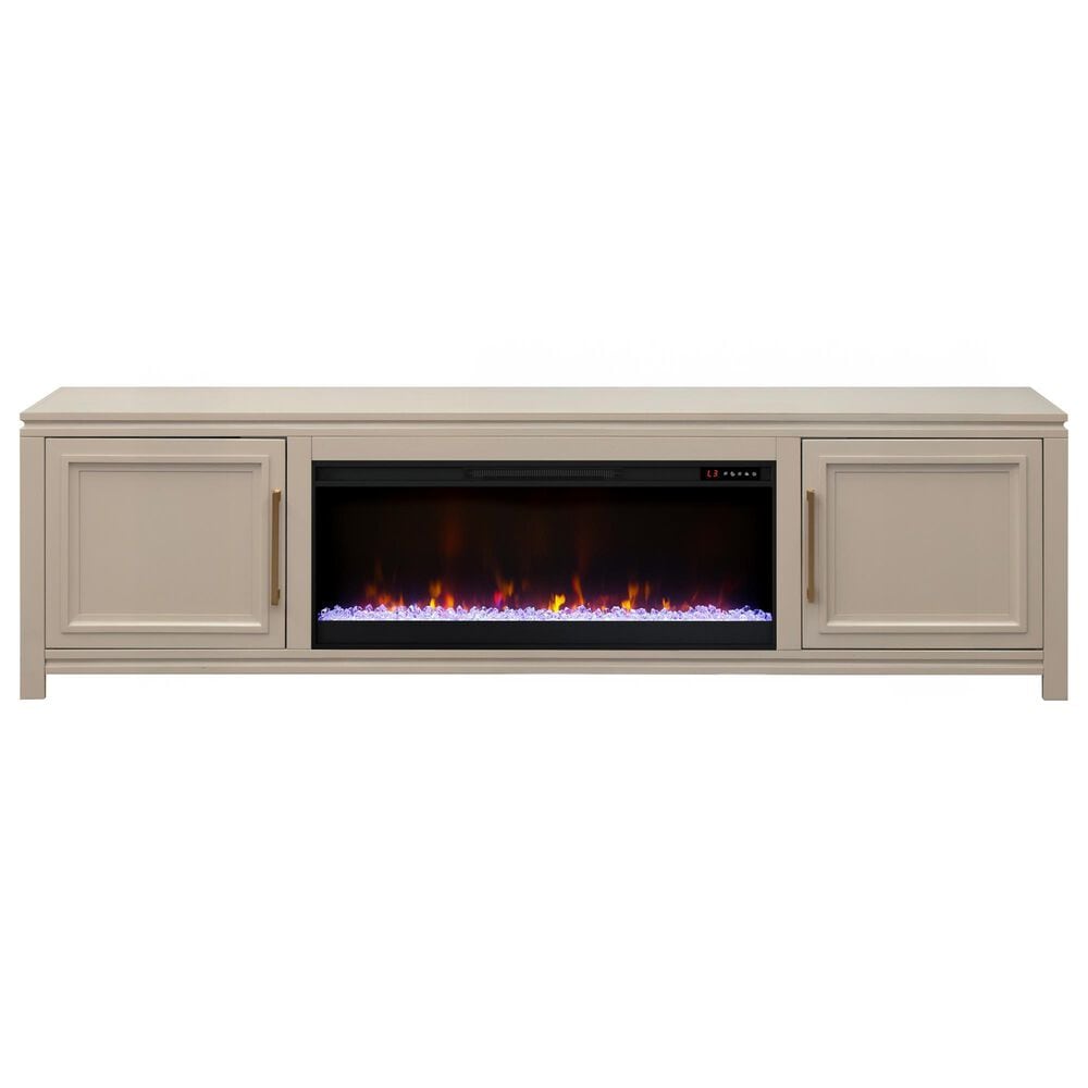 Legends Home The Cove 95" Fireplace Console with Fireplace Insert in Khaki, , large