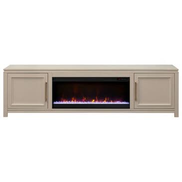 Legends Home The Cove 95" Fireplace Console with Fireplace Insert in Khaki, , large