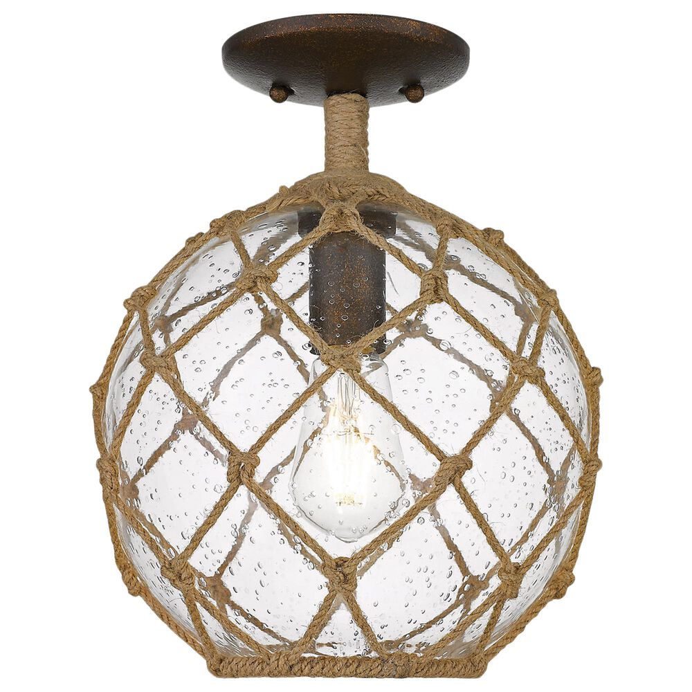 Golden Lighting Haddoc Semi-Flush in Burnished Chestnut, , large
