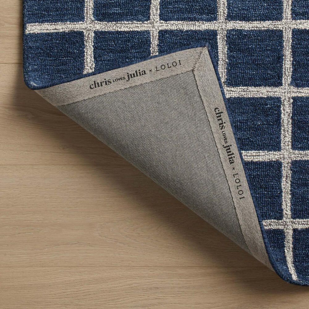 Chris Loves Julia x Loloi Polly 7&#39;9&quot; x 9&#39;9&quot; Navy and Silver Area Rug, , large