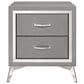 New Heritage Design Huxley Queen Upholstered Bed and Two Nightstands in Gray, , large