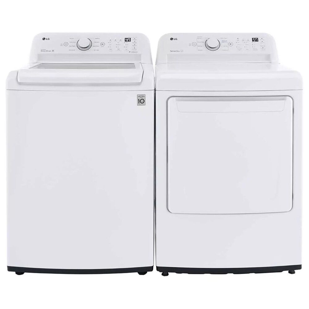 LG 4.5 Cu. Ft. Top Load Washer and 7.3 Cu. Ft. Electric Dryer Laundry Pair in White, , large
