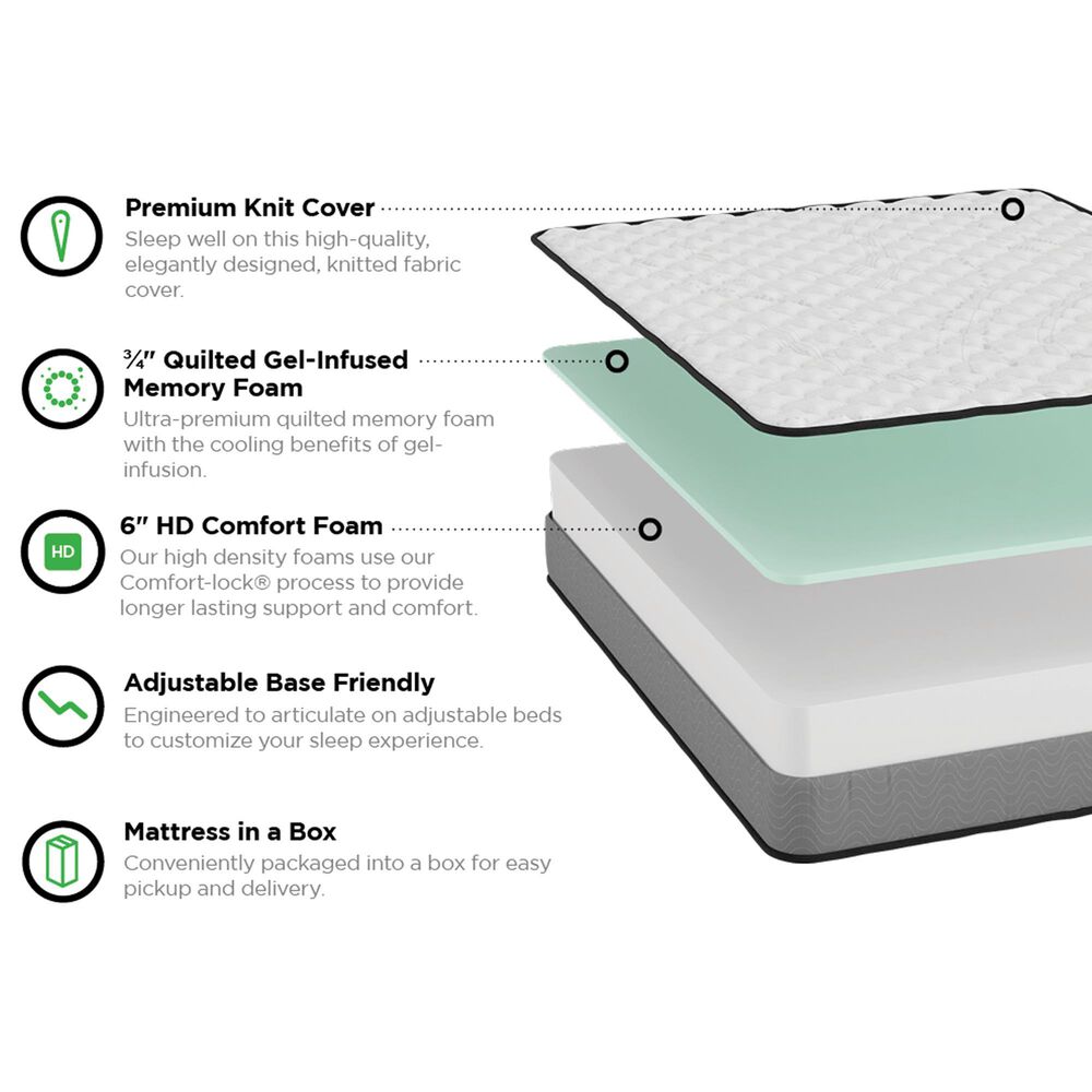 Southerland Quilt 8&quot; Medium Foam King Mattress with High Profile Box Spring, , large