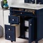 James Martin Vanities Brittany 30" Single Bathroom Vanity in Victory Blue with 3 cm Victorian Silver Quartz Top and Rectangular Sink, , large