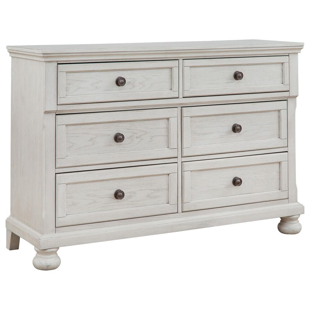 Ashley Robbinsdale 6 Drawer Dresser and Mirror in Antique White, , large