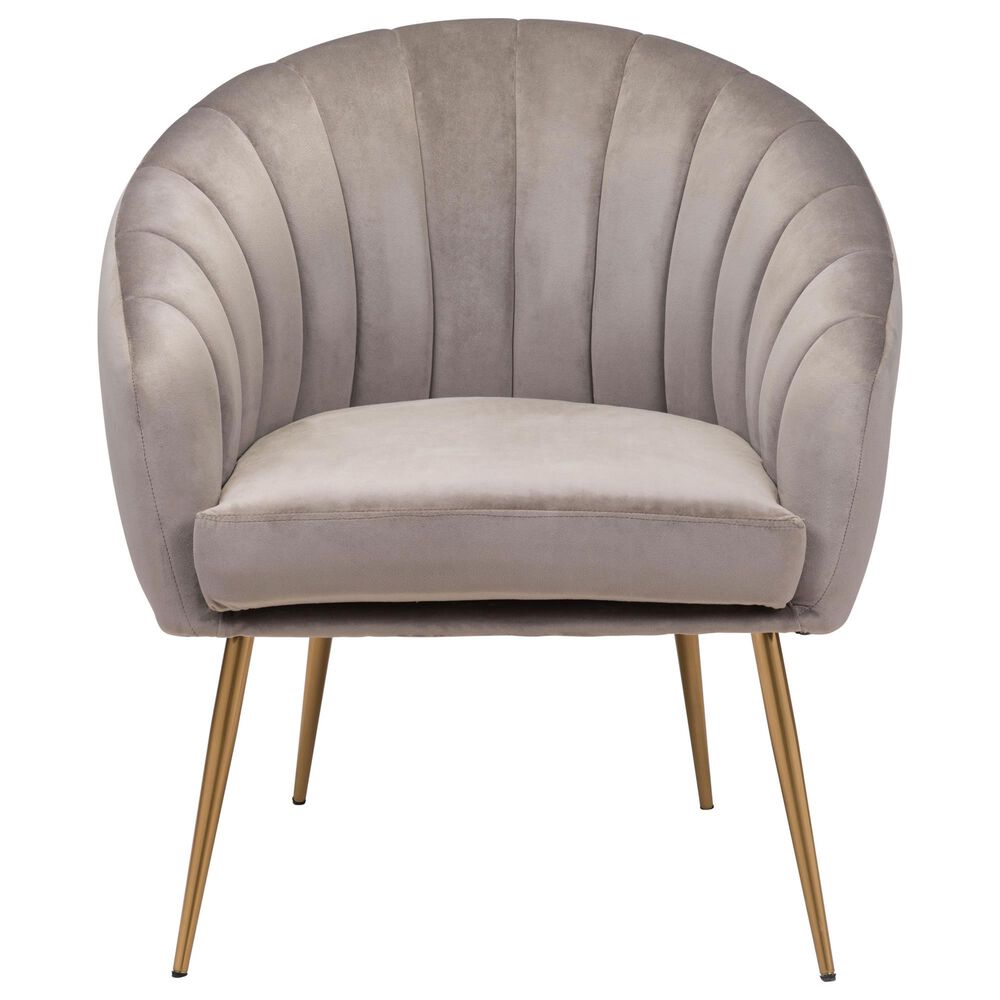 Zuo Modern Max Accent Chair in Gray Velvet, , large