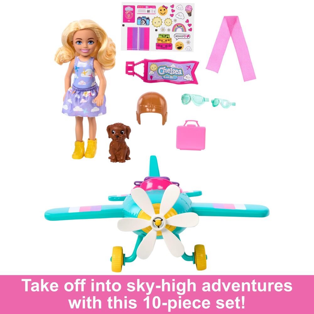 Barbie Barbie Chelsea Can Be Plane Doll and Accessories in Multicolor, , large