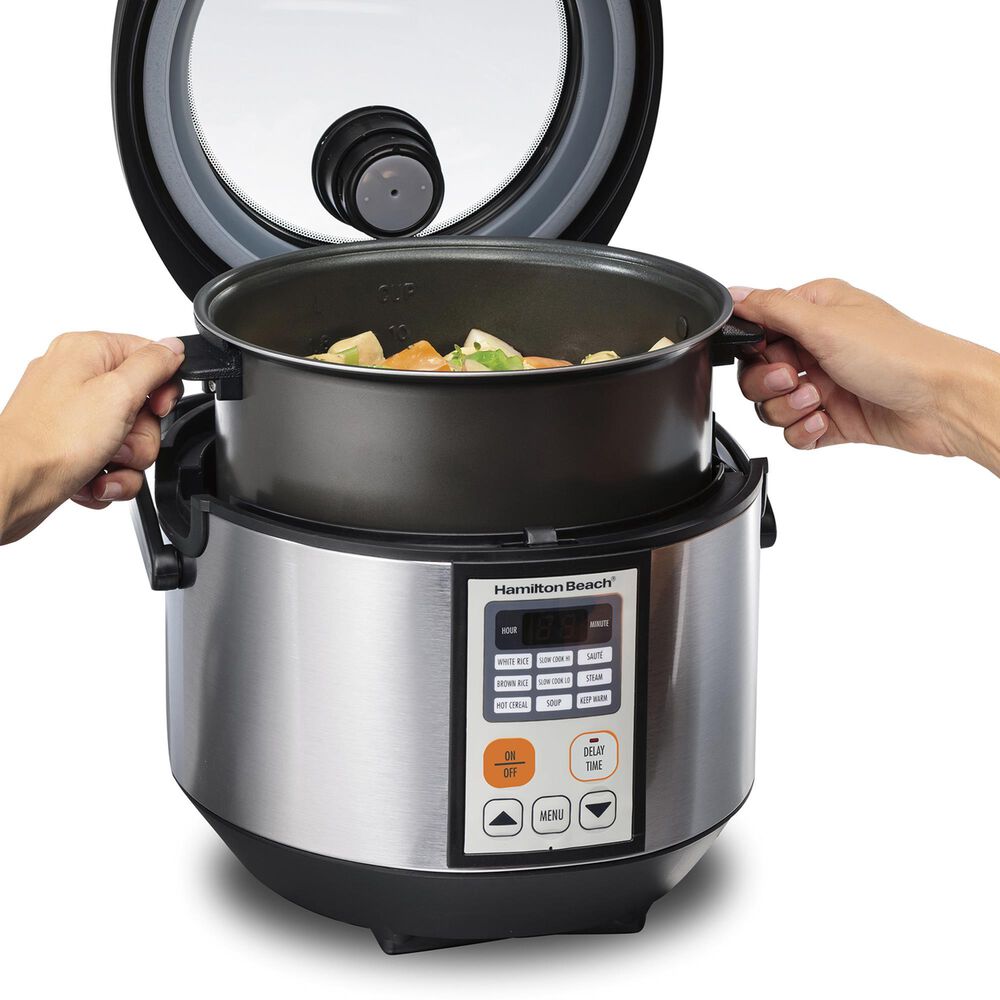 Hamilton Beach 4.5-Quart Digital Multi Cooker in Stainless Steel, , large