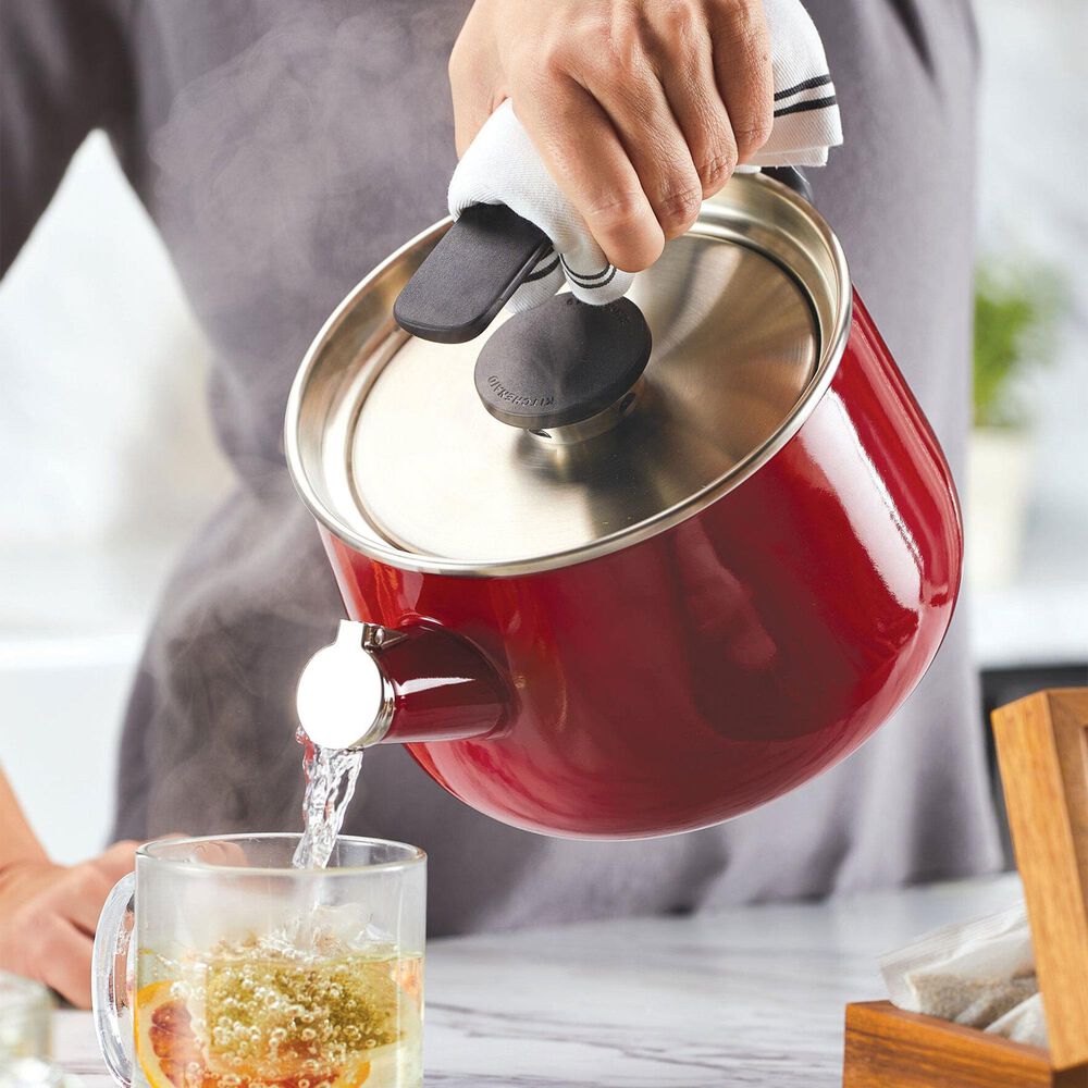 Kitchenaid Enamel-on-Steel 2 Quart Teakettle in Empire Red, , large