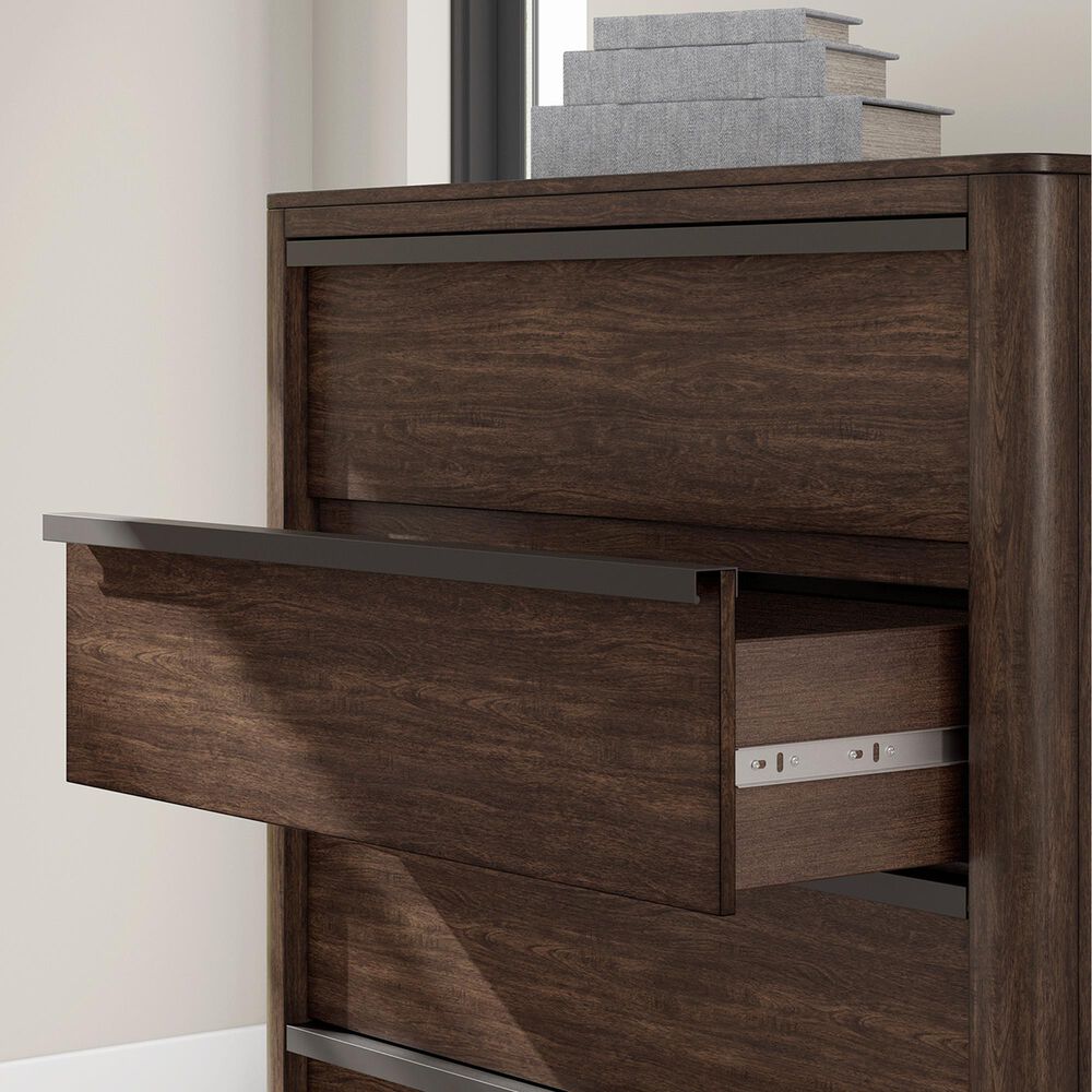 Millenium Dilenno 5 Ball Bearing Smooth Gliding Drawer Chest in Dark Brown, , large
