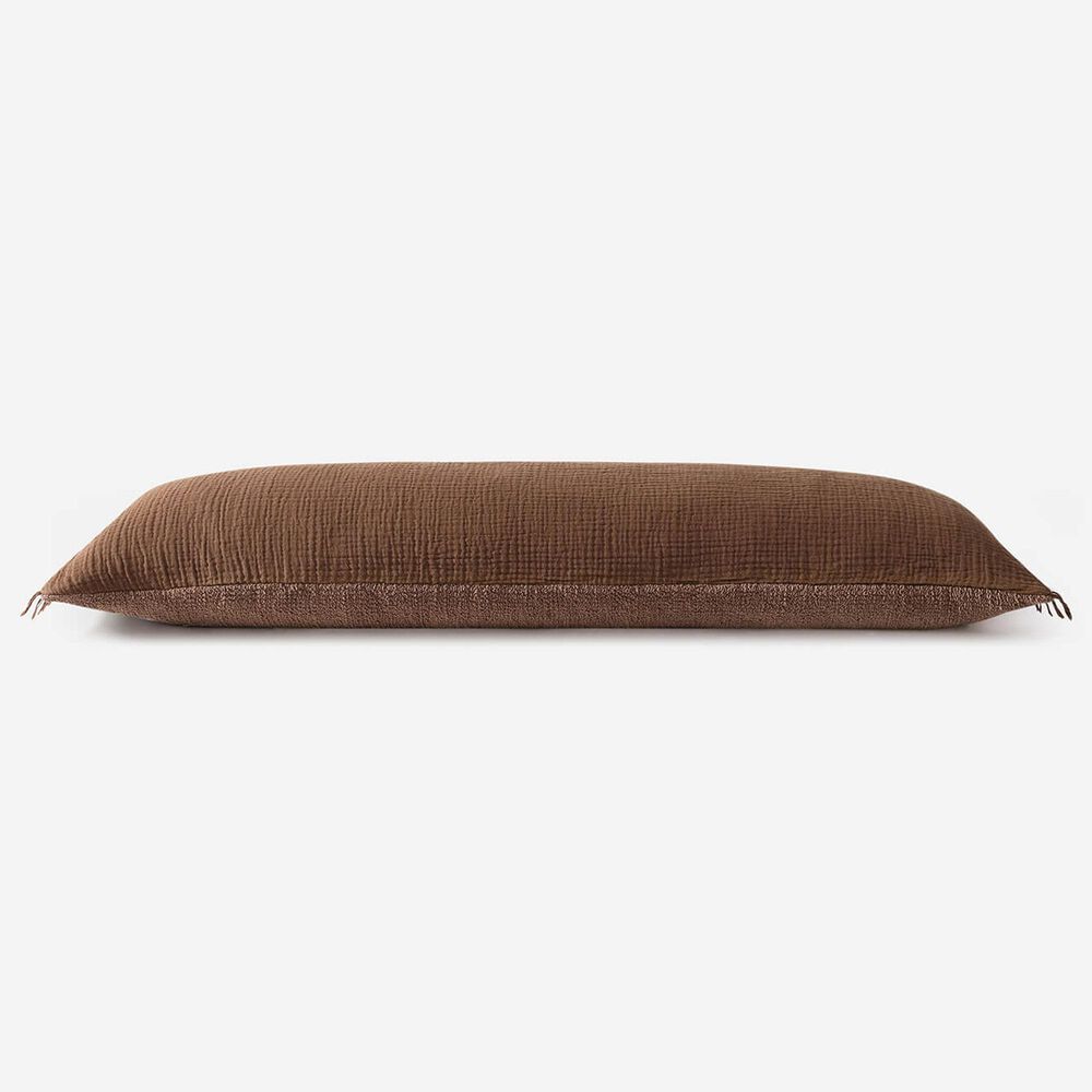 Sunday Citizen Snug Muslin 48&quot; x 14&quot; Lumbar Throw Pillow in Chestnut, , large