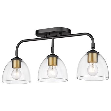 Golden Lighting Roxie 3-Light Semi-Flush with Brushed Champagne Bronze Accent in Matte Black, , large