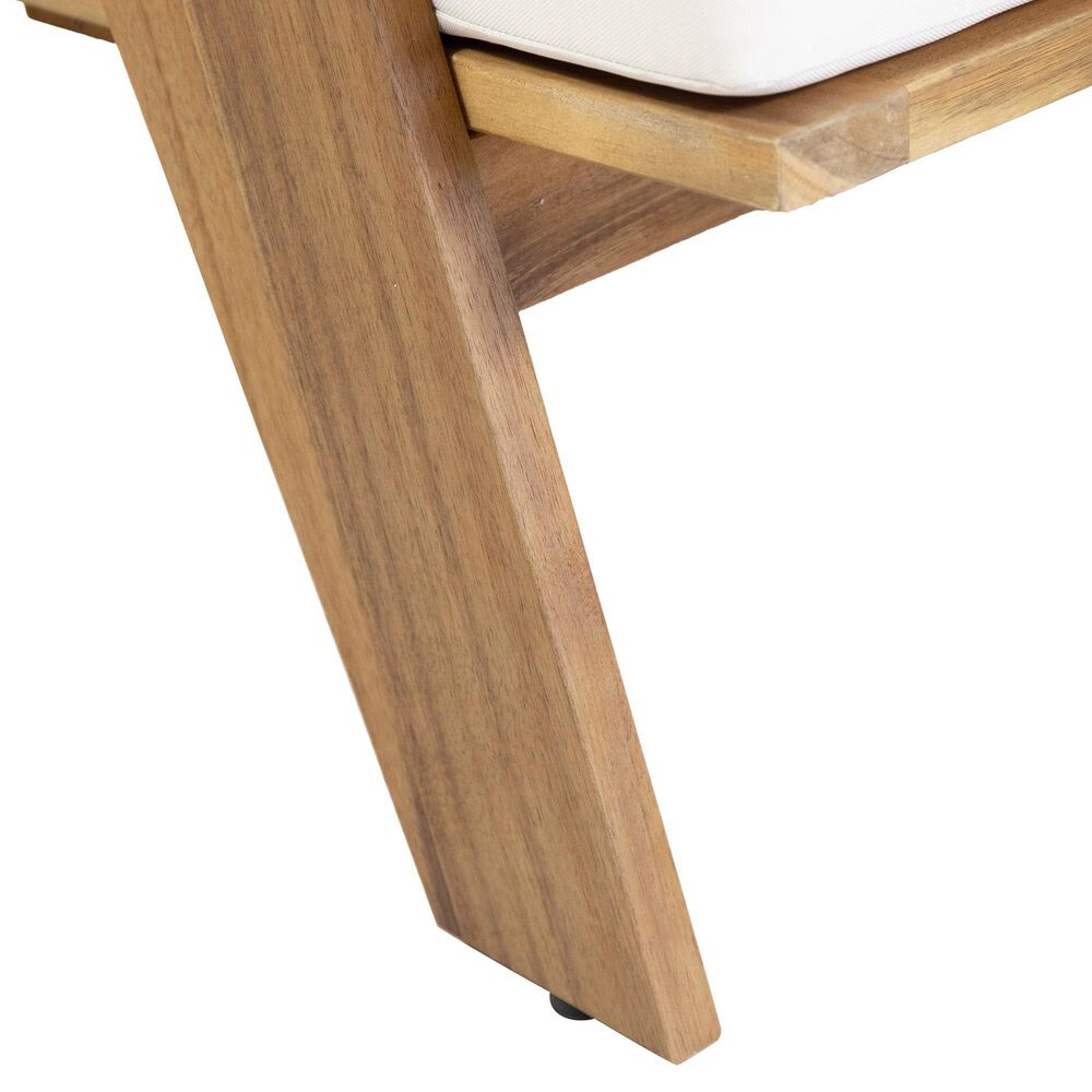 Hearth and Haven Outdoor Club Chair with Beige Cushion in Teak &#40;Set of 2&#41;, , large