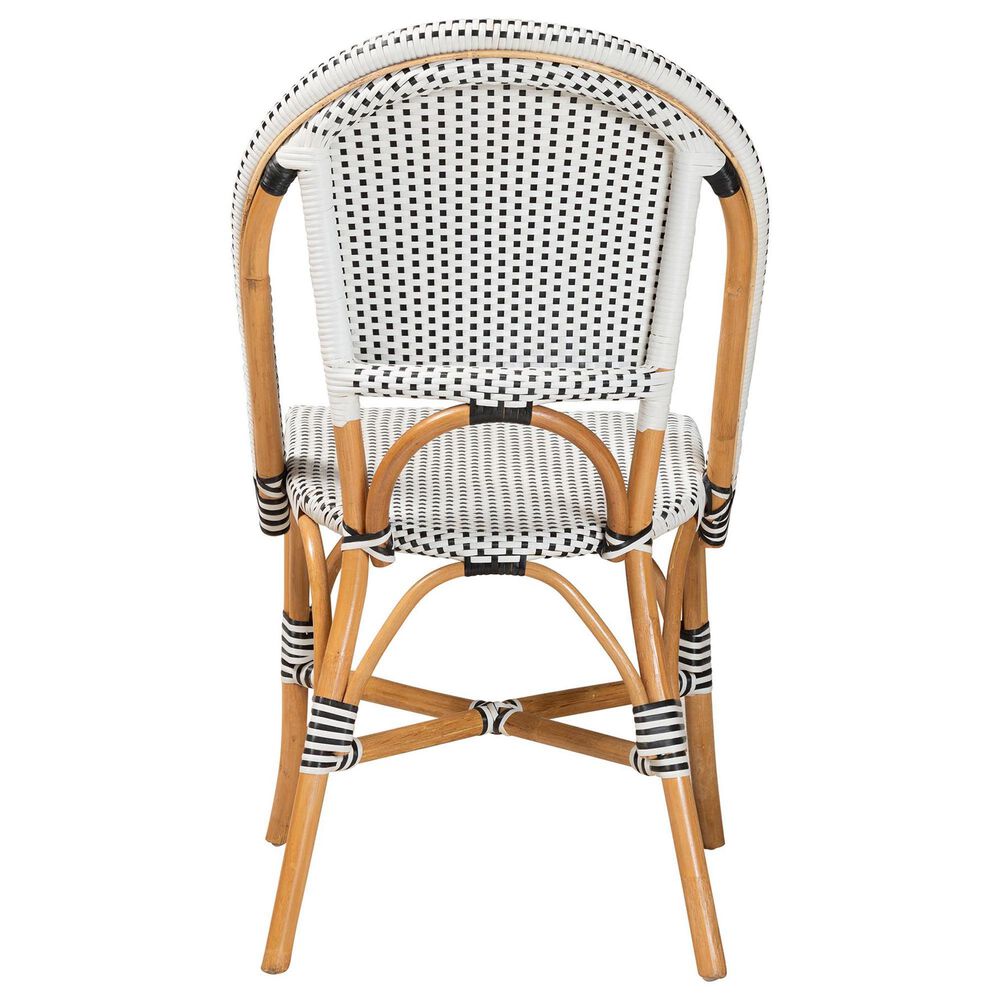 Baxton Studio Genica Side Chair in Black, White and Natural Brown, , large