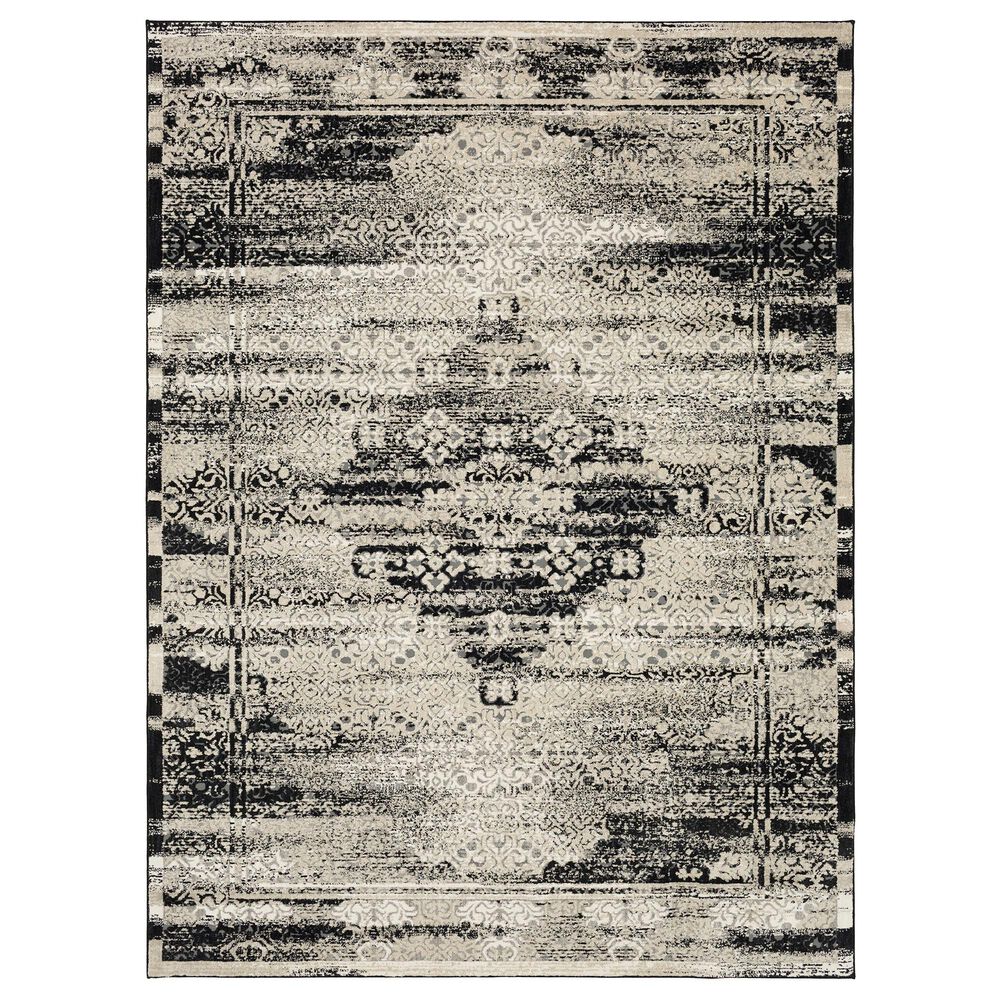 Karastan Zephyr Cella 92120-90166 5"3" x 7"10" Black Area Rug, , large