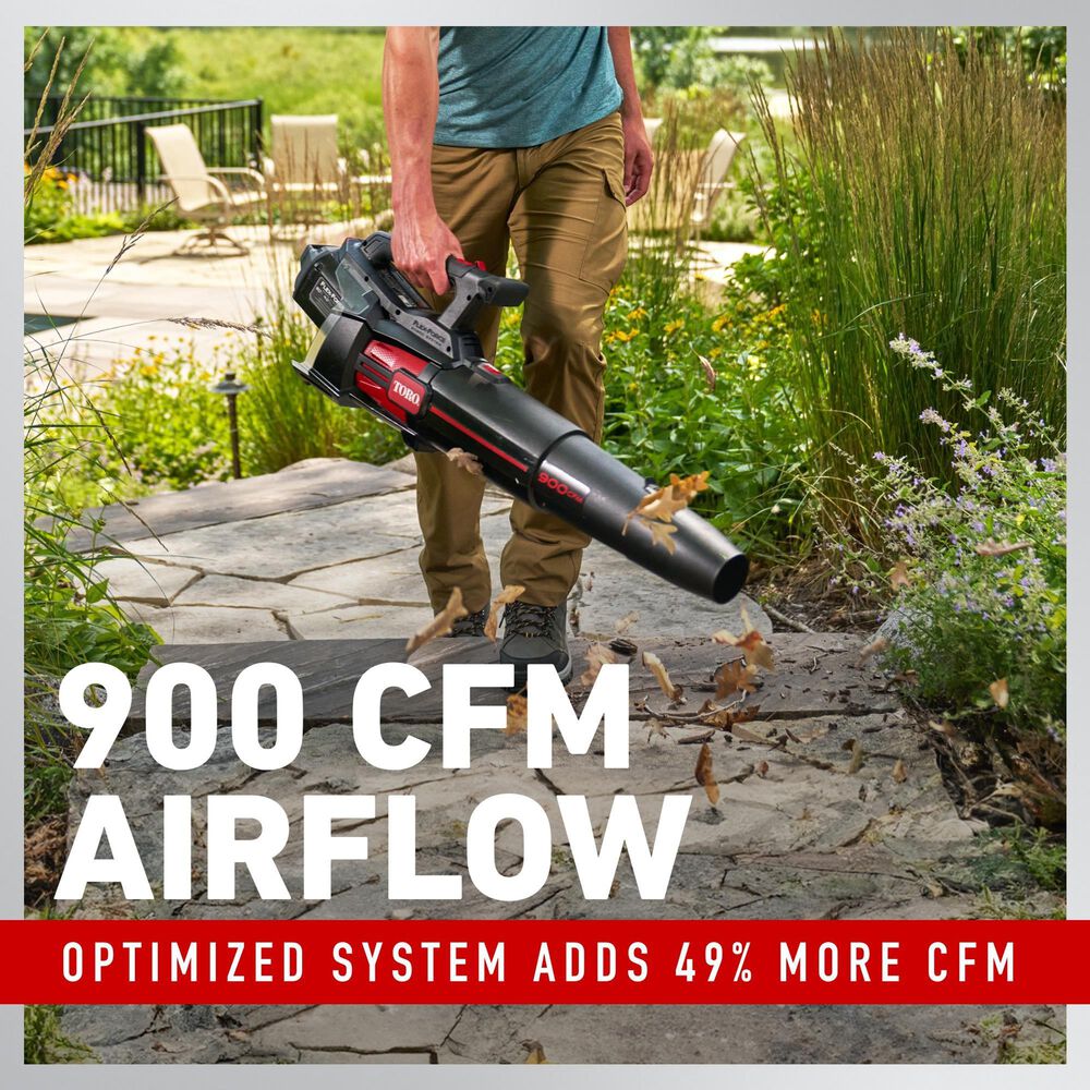 Toro 900 CFM Brushless Leaf Blower with 4.0Ah Battery in Red, , large