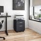 Rta Products Rolling File Cabinet with Glass Top in Graphite, , large