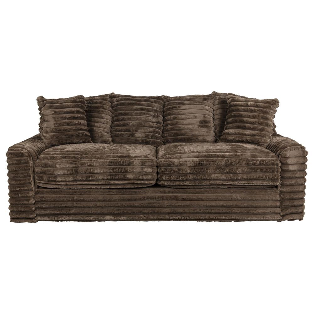 J Cooper USA Jenna Stationary Sofa and Loveseat Set in Chocolate, , large