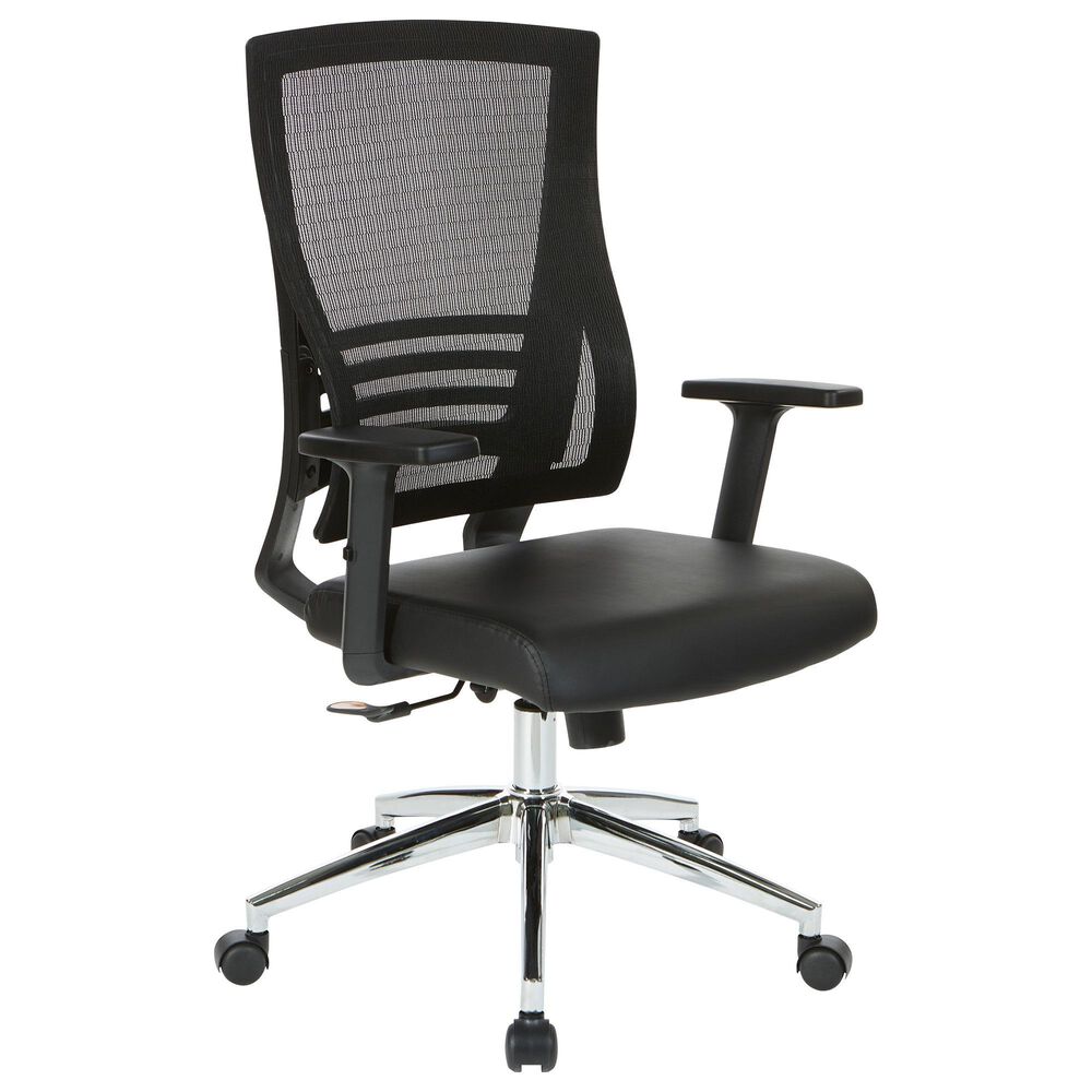 OSP Home Office Chair with Black Cushion with Chrome Finish, , large