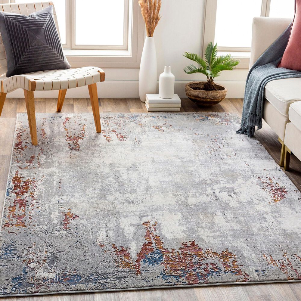Surya Aisha 5&#39;3&quot; x 7&#39;3&quot; Charcoal, Light Gray, Lavender, Mustard, Gray, Off-White and Rust Area Rug, , large
