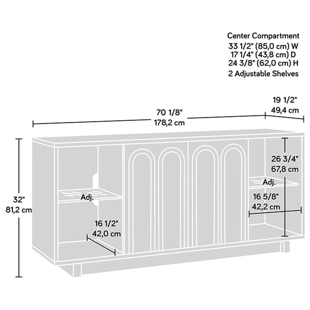 Sauder Select 70&quot; TV Stand in Raven Oak, , large
