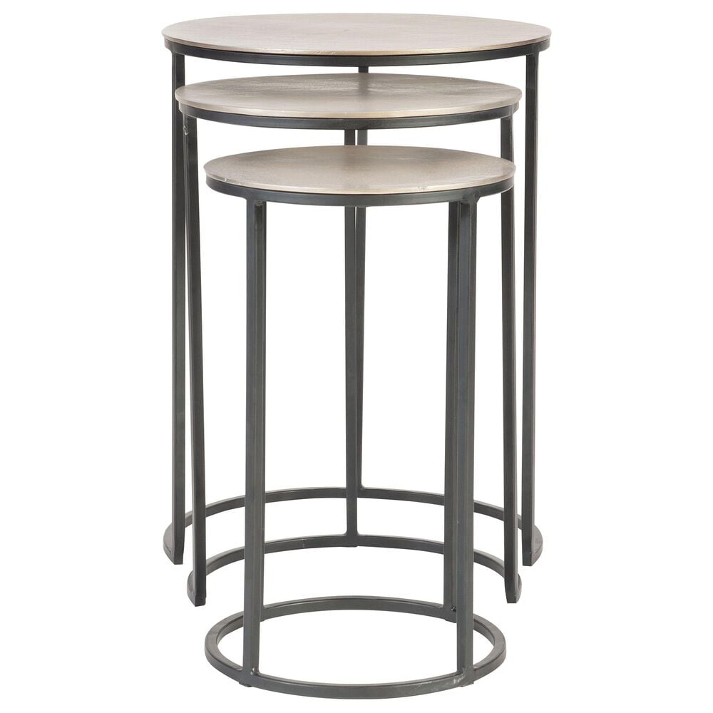 Uttermost Erik Nesting Tables in Aged Black and Antiqued Nickel, , large