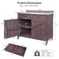 HOMLUX 39" Outdoor Kitchen Island with Stainless Table Top in Dark Brown, , large