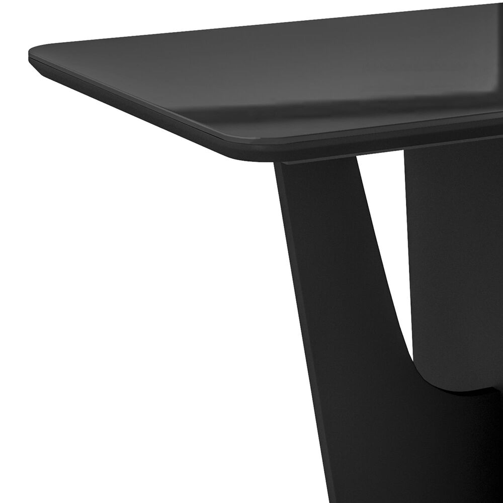 Rta Products Llc Compact Italian Style Dining Table with Painted Glass Top in Black, , large