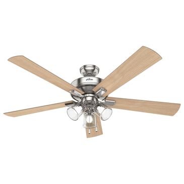 Hunter Crestfield 60" Ceiling Fan with LED Lights in Brushed Nickel, , large