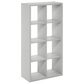 HOMLUX 8-Cube Reversible Open Back Bookshelf in Light Grey, , large