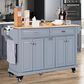 HOMLUX Kitchen Island with Rubber wood Countertop in Grey, , large