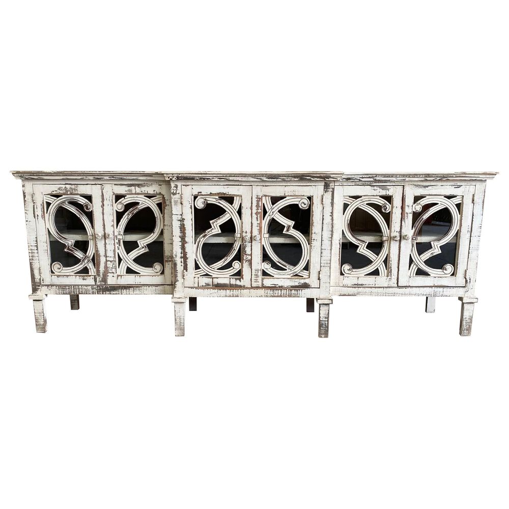 Woodland & Co Harp 6-Door Console Cabinet in Jess White, , large